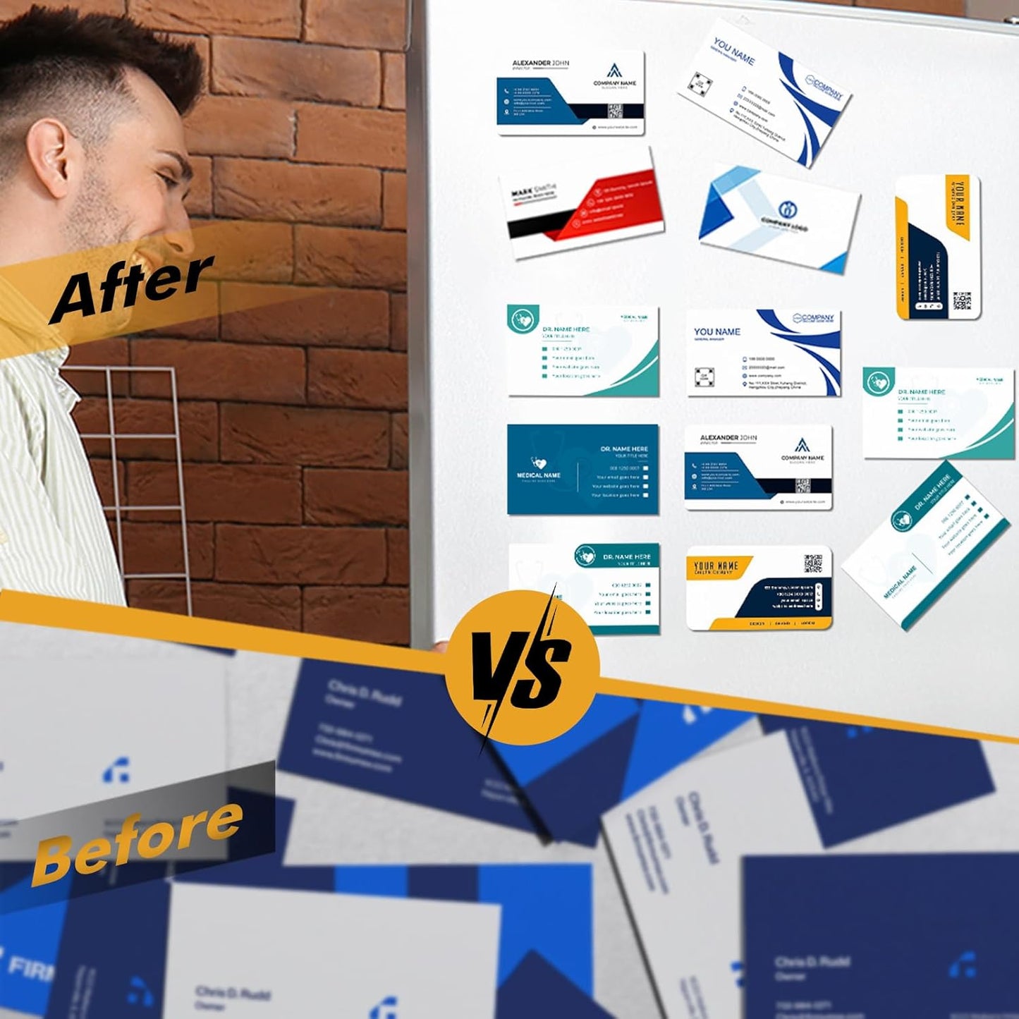 Magnetic Sheets with Adhesive Backing 2 x 3.5 Inch, 200 Packs Business Card Magnets Peel and Stick, Business Cards Customizable, Adhesive Magnetic Sheets, Custom Business Cards Personalized