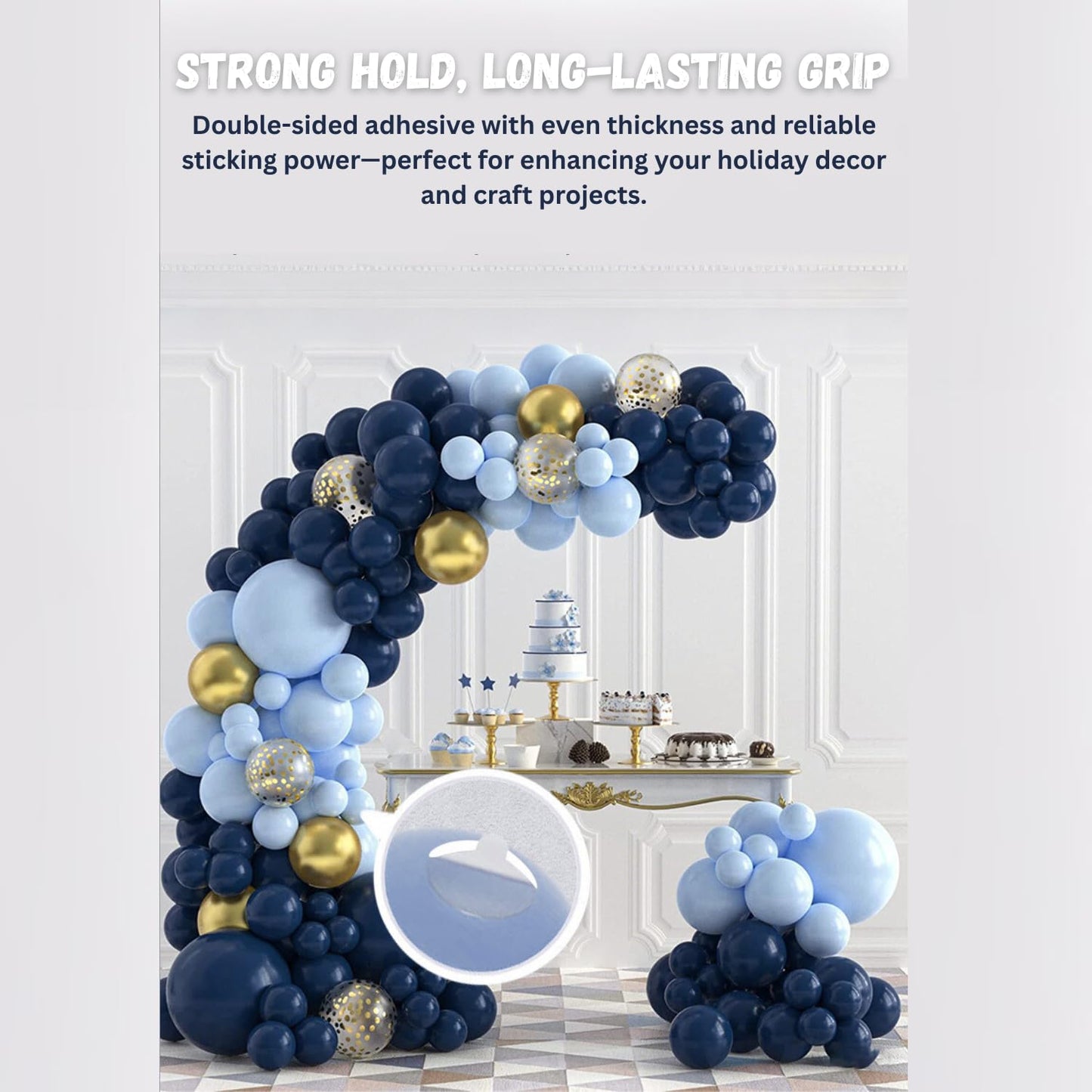 350 pcs Double Sided Sticky Dots –Easy to Peel Sticky Dots,Clear Removable Sticky Tack Double Sided Tape Dots for Crafts, Posters, Balloons, and DIY Projects