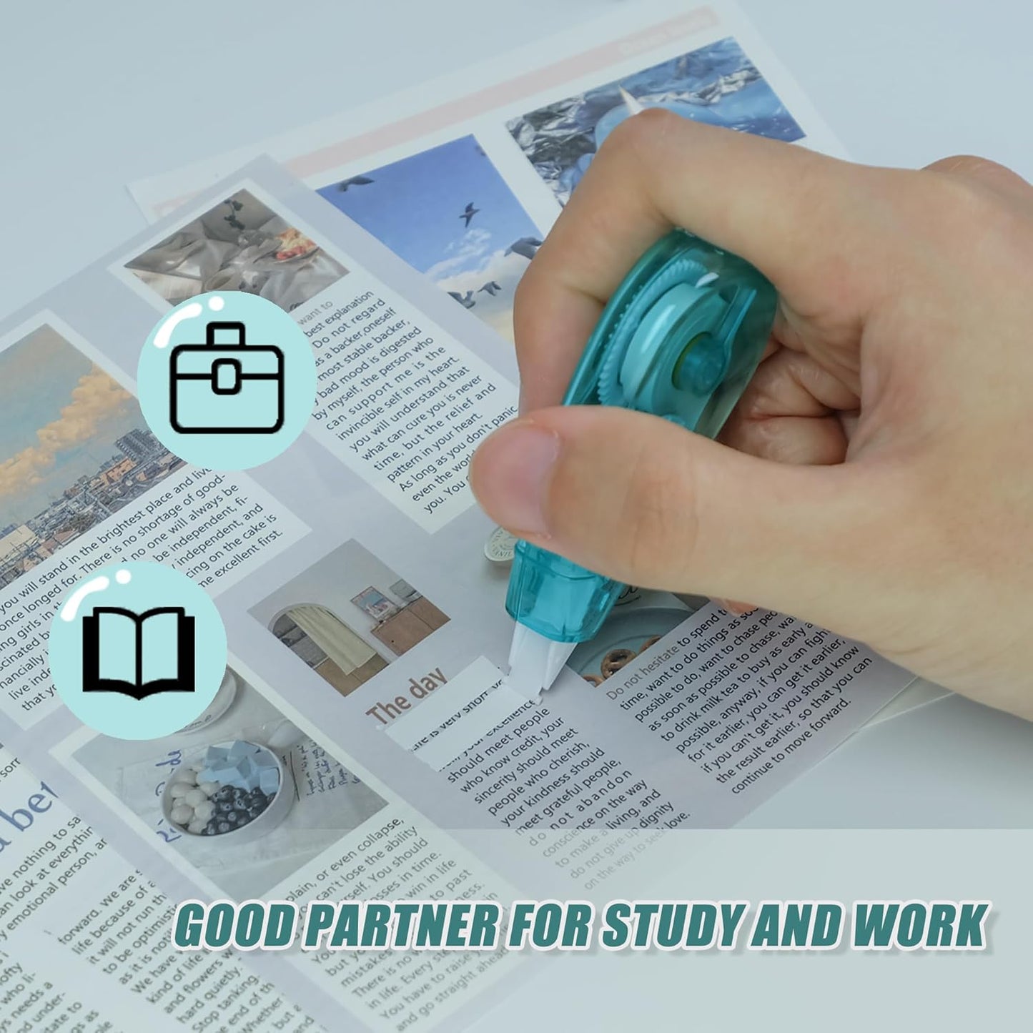 White Correction Tape, 12 Pack, 13.13 Feet Correction Tape for School and Office, Easy to Use Applicator for Instant Corrections. (Animals)