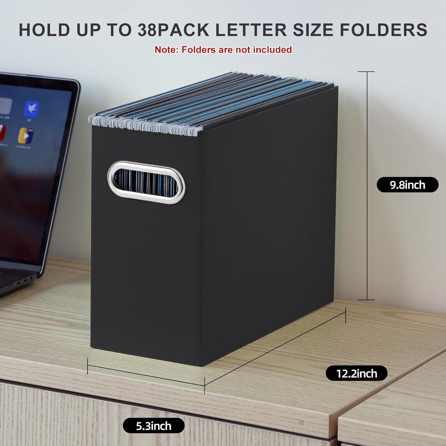 Oterri File Organizer, 8 Packs Small Storage Box, Cardboard File Folder Organizer, Collapsible File Box for Hanging File Folders Letter Size, Portable Filing Organizer with Handle (Multi color)