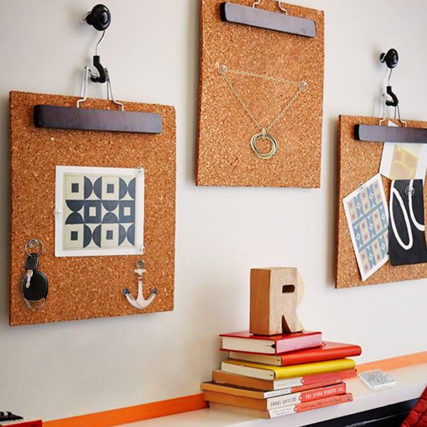 Lunies 50 PCS Clear Push Pins for Bulletin Board, Thumb Tacks for Wall Hanging, Decorative Push Pins for Cork Board, Wall Tacks for Picture