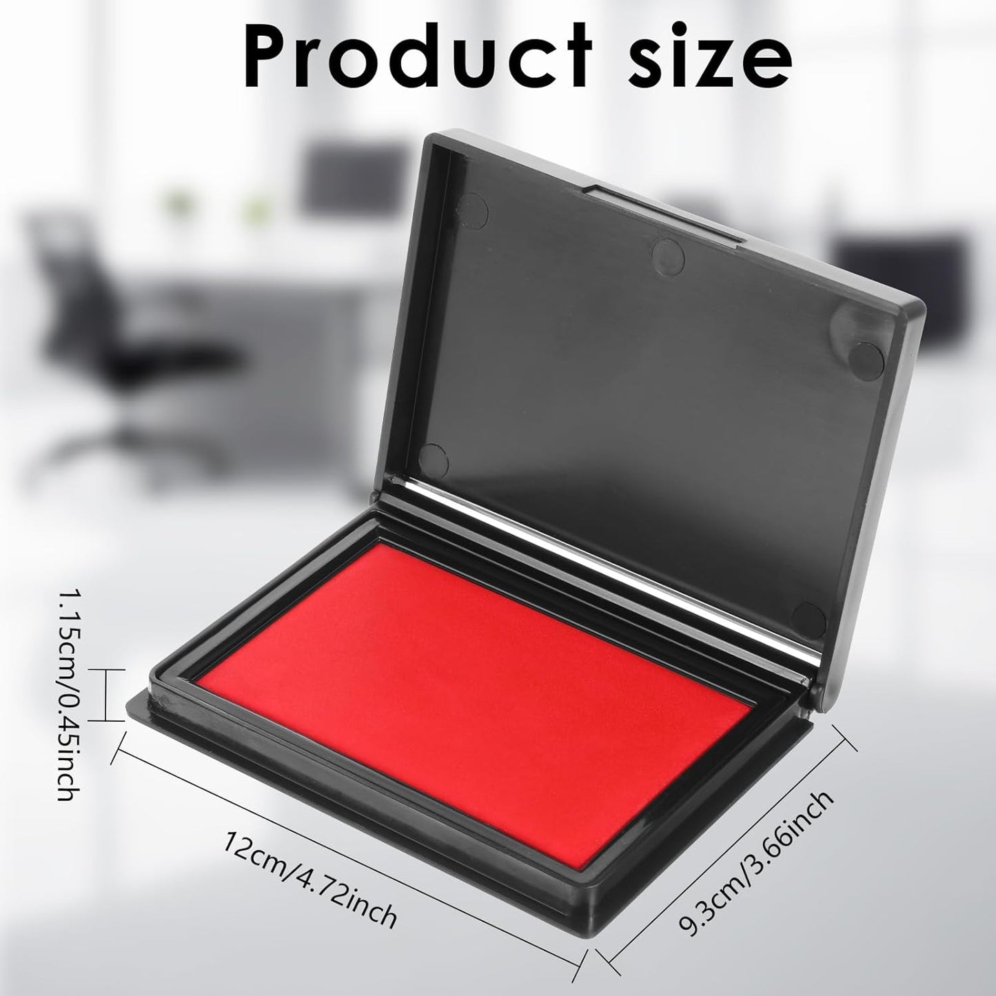 Red Ink Pad for Stamping, Finger Print Ink Pads for Rubber Stamps, Large Red Ink Stamp Pad, Thumbprint Ink Pad for Home Office Security Notary Supplies(4.72 x 3.66 Inches)