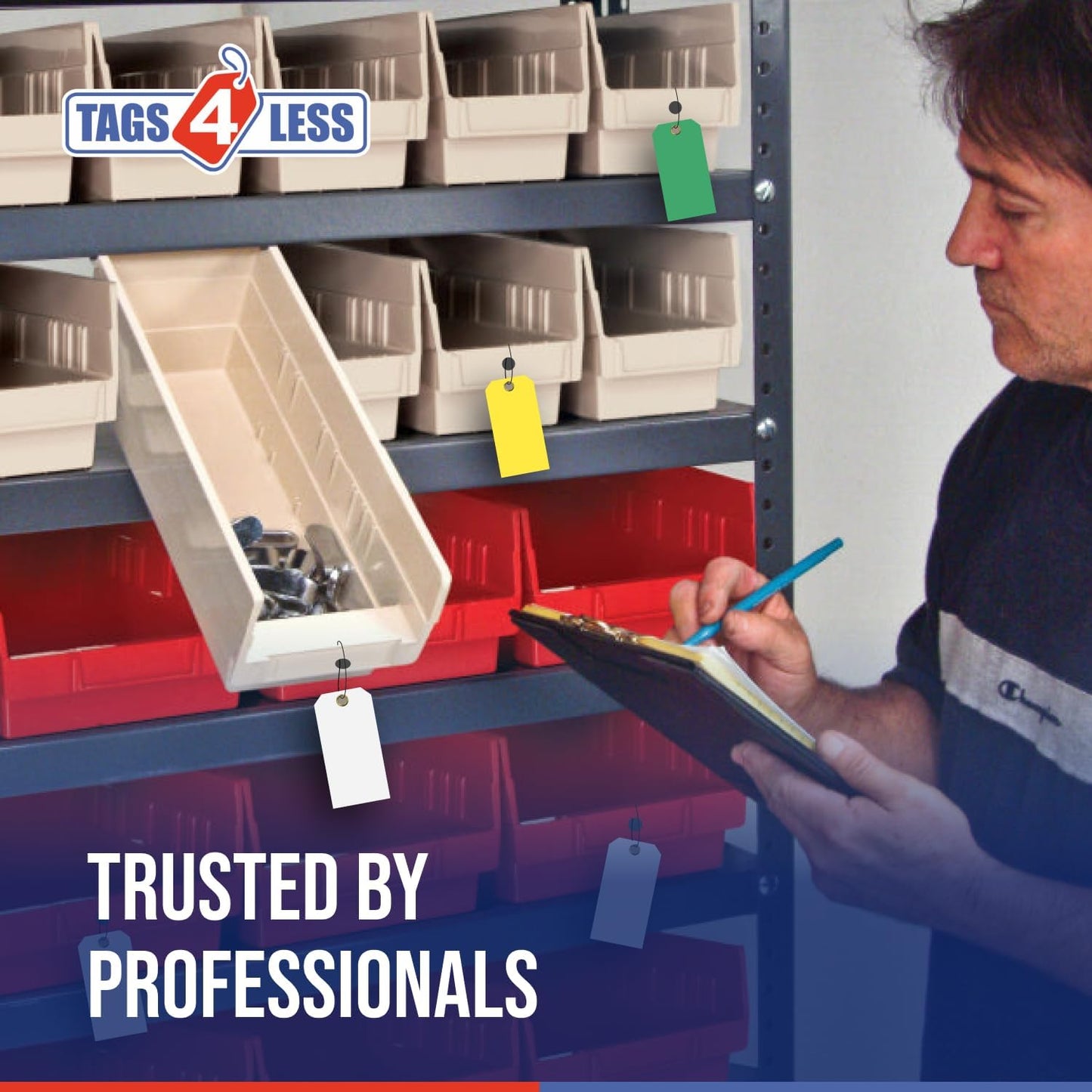 Tags 4 Less 15 Mil Waterproof Plastic Tags, Pack of 100 – 2” x 4” Heavy Duty Plastic Tags for Labeling, Outdoor Tagging, Equipment Labeling, Luggage, Valves & More (Dark Green)