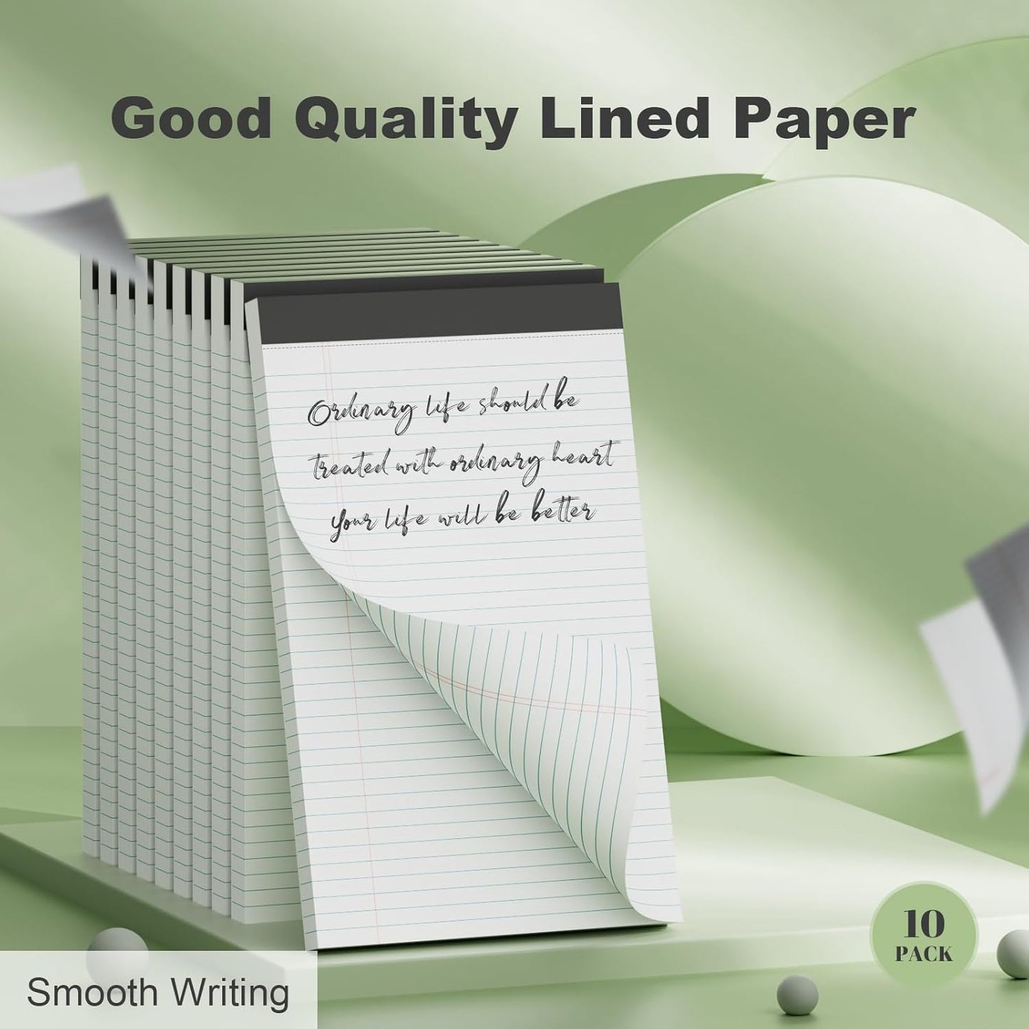 Note Pads 8.5 x 11.75 Writing Pads, 10 Pack, Double-Side Printed Lined Paper Pads Narrow Ruled White Legal Pads, 8.5x11.75 Line Note Pads, 30 Sheets Per Note Pad, Legal Notepads for Work/School/Office