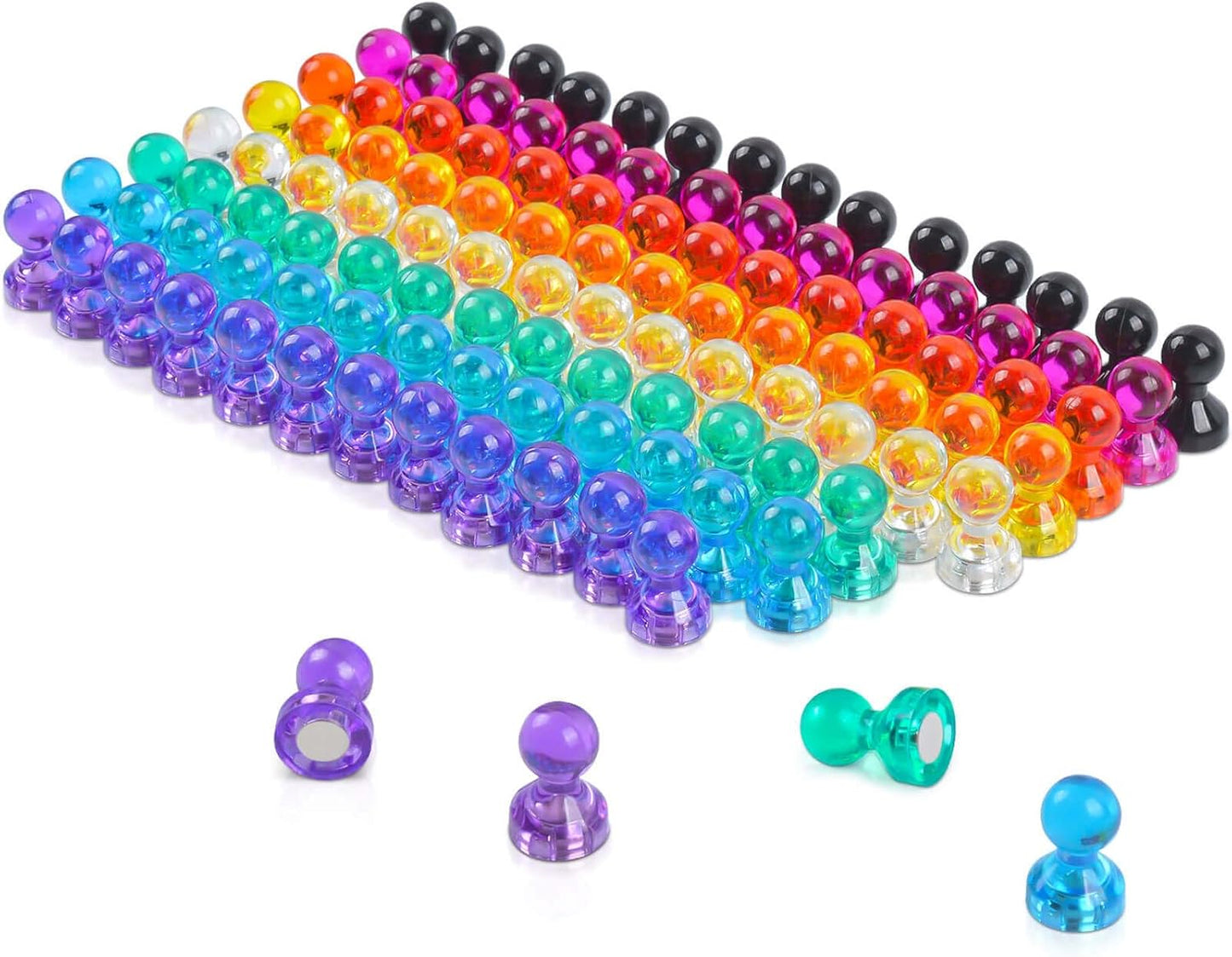 112Pcs Push Pin Magnets Fridge Magnet, Refrigerator Magnets Strong for whiteboard, Small Cute Decorative Magnetic Push Pin, for Classroom Calendar Kitchen Office Dry Erase Board Map Push Pins