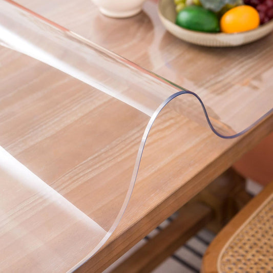 Clear Table Cover Protector 34 x 48 Inch, 2mm Thick Table Protector for Dining Room Table, Clear Plastic Table Cover, Pad Mat for Kitchen, Writing Desk Pad for Desktop