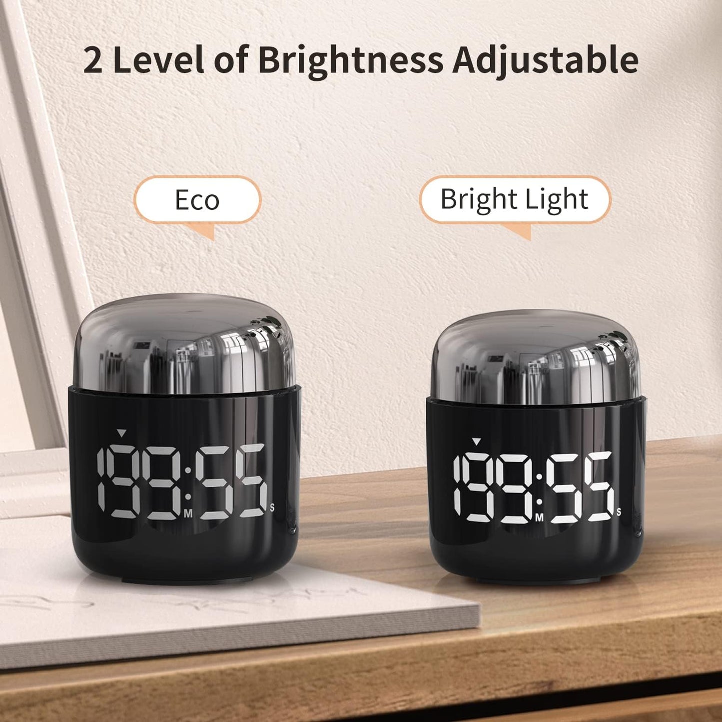 Digital Kitchen Timer,Countdown Countup Timer with Large LED Display Volume Adjustment,Timer for Cooking, Classroom Time for Kids and Teachers. (Silver)