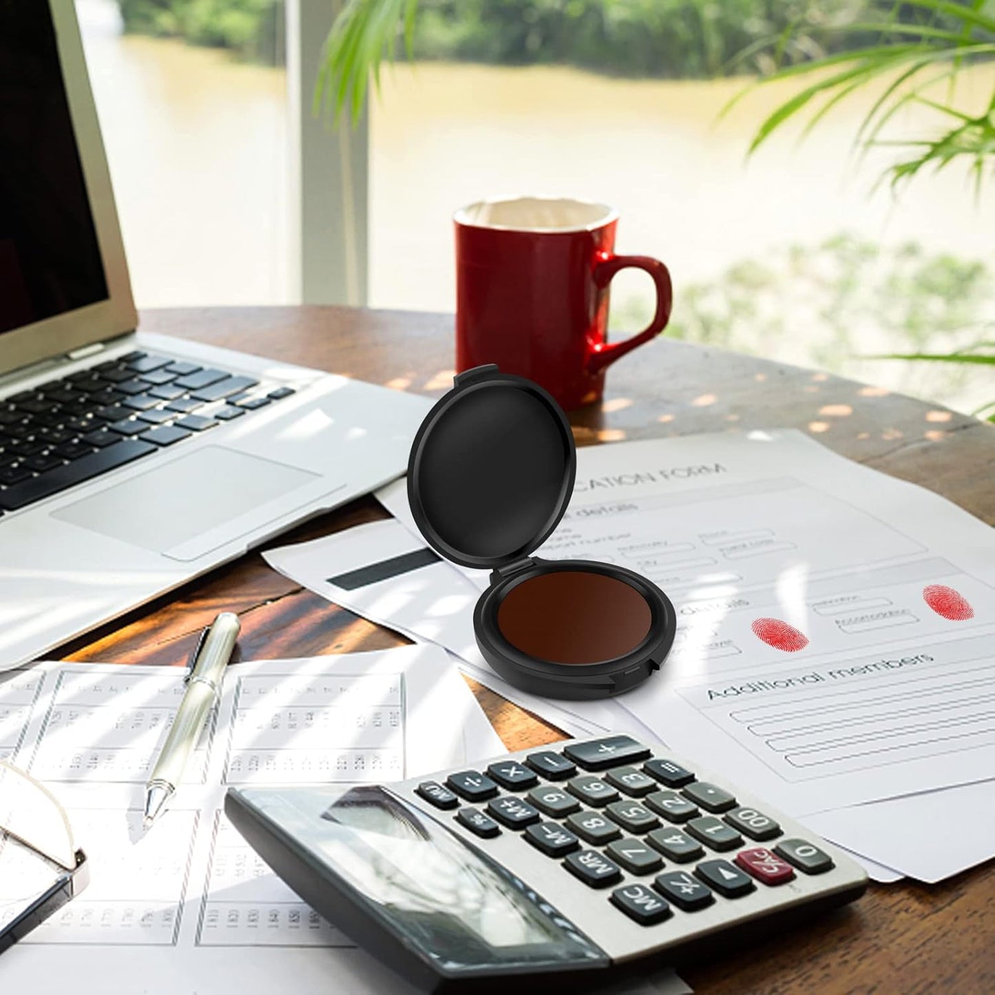 ERKOON 6 Pack Fingerprint Ink Pads, Thumbprint Ink Pad for Notary Supplies Identification Security ID Fingerprint Cards Law Enforcement Fingerprint Red