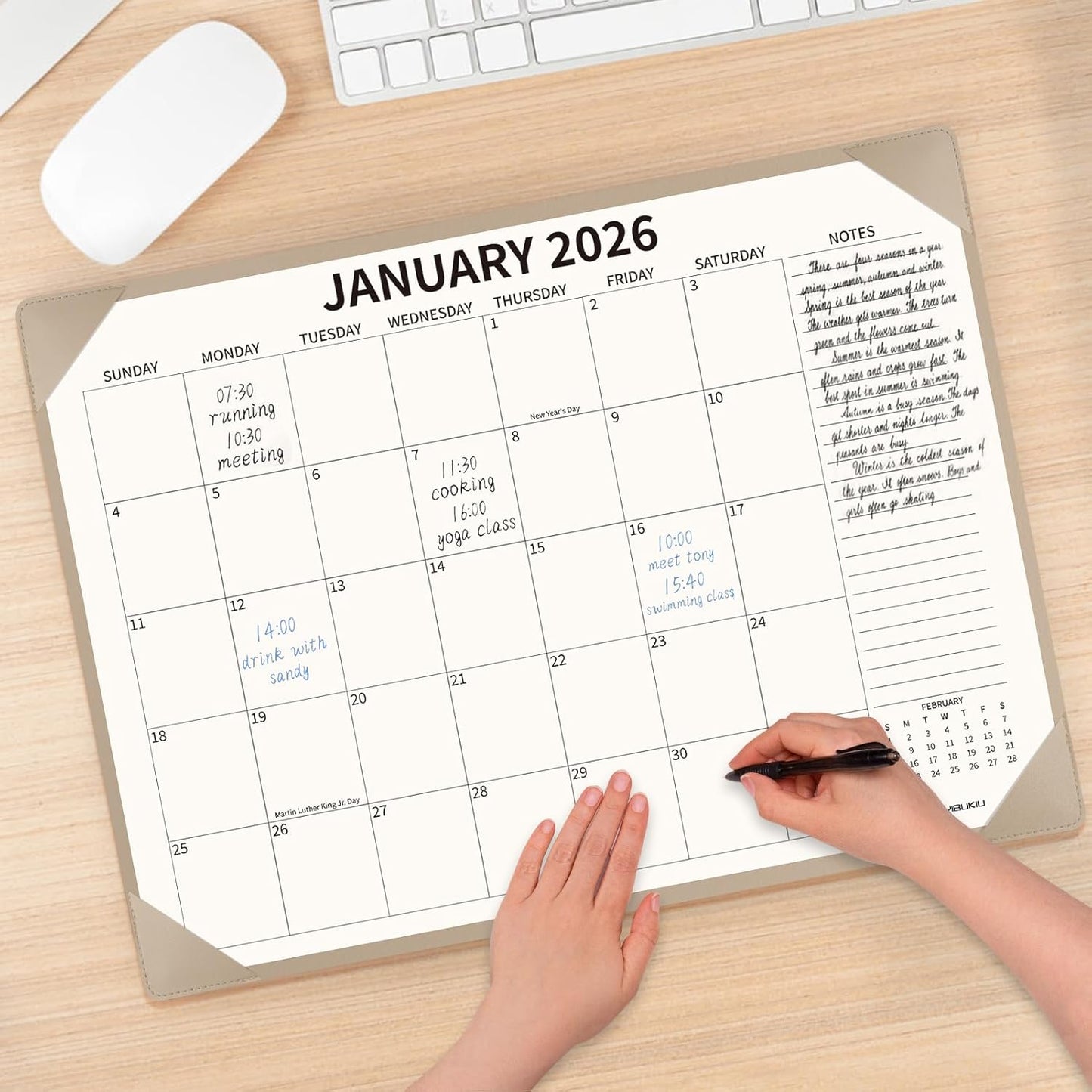 Desk Calendar 2025-2026 Large 22x17, July 2025-December 2026, 18 Months Big Desk Pad Calendar with Desktop Mat and Plastic Cover for Home Office School Planning, Apricot