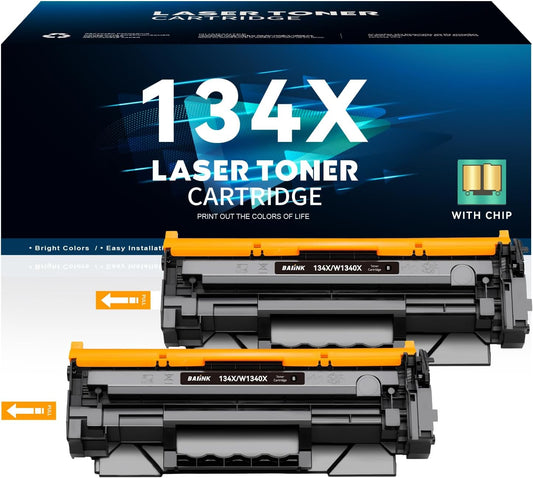 134X Toner Cartridge 2 Black (with Chip) Replacement for HP 134X W1340X 134A W1340A Compatible for HP M209dw MFP M234dw M234sdn M234sdw Printer (2 Black )