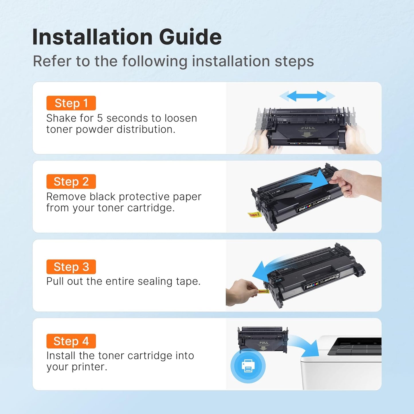 E-Z Ink 58A CF258A Toner Cartridge (with chip) Compatible Replacement for HP 58A CF258A 58X CF258X to Use with Laserjet MFP M428fdw M428dw M428fdn Pro M404n M404dn M404dw M404 M428 (2 Black)