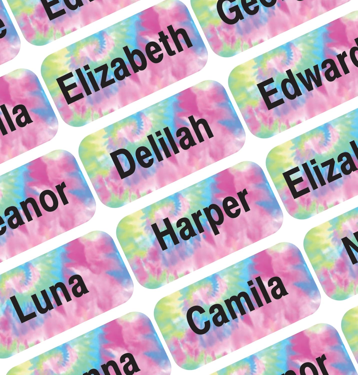 Personalized Waterproof Name Labels Press and Stick Custom Name Stick on Clothing Labels. Customized Up to 3 Lines Great for Camp & Daycare