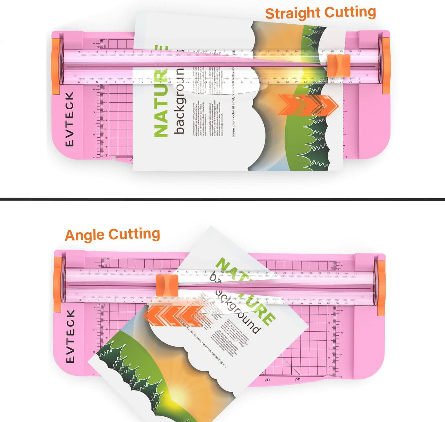 Evteck Paper Cutter 12 Inch Paper Trimmer Slider Crafting Scrapbooking Supplies for A4 Vinyl Photo Cardstock with Security Blade and Foldable Ruler