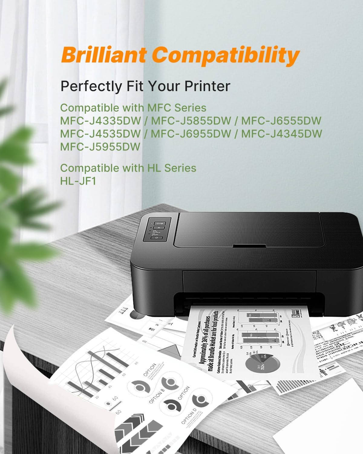 LC406 Ink Cartridges for Brother Printer Black Compatible for Brother LC406XL LC 406 XL 406 XL High Yield Ink Cartridges for Brother MFC-J4535DW MFC-J4335DW MFC-J5855DW MFC-J6555DW MFC-J6955DW, 1 Pack
