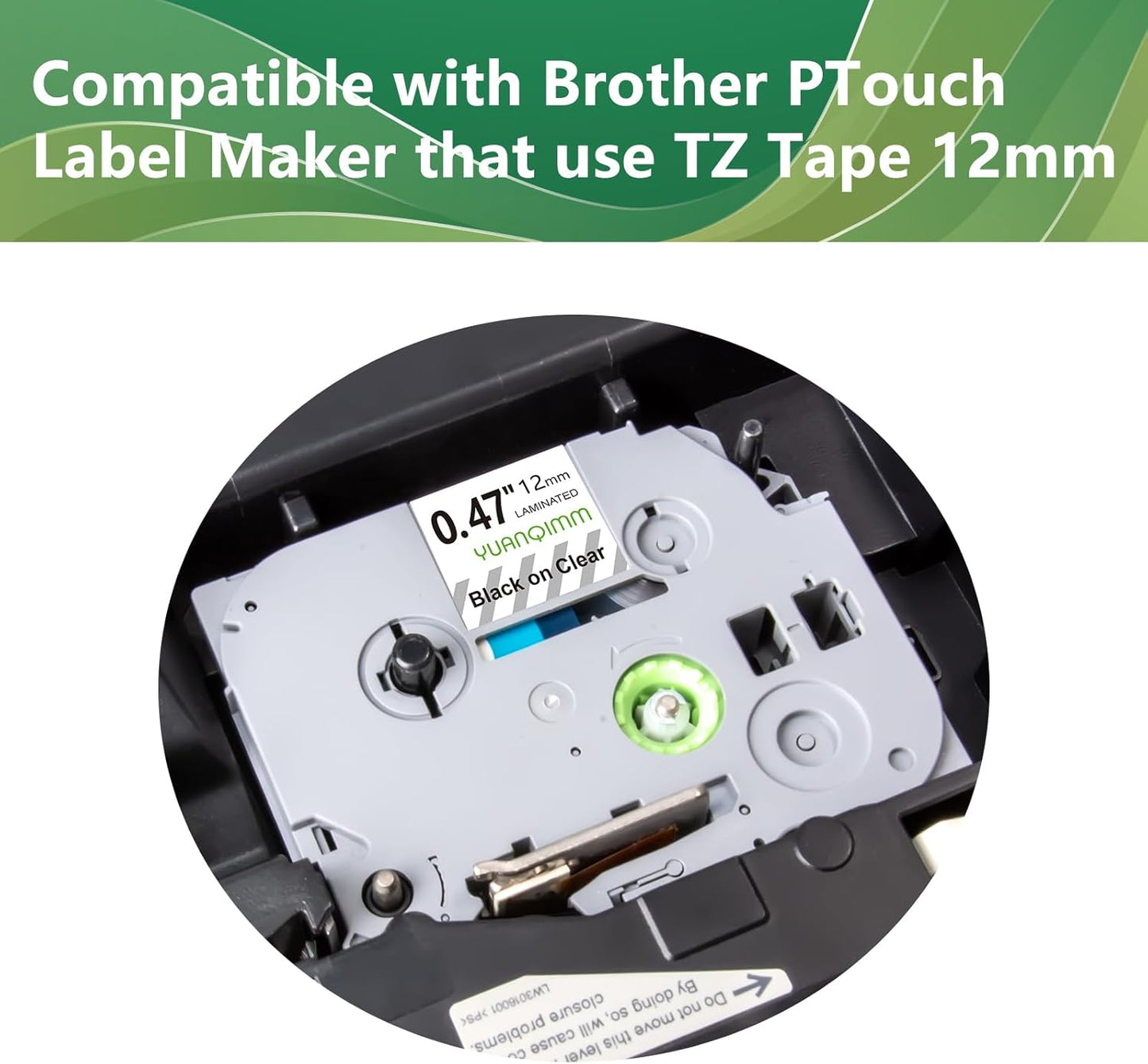 6 Pack TZe131 Clear Tape Compatible with Brother Label Maker Tape 12mm 0.47 TZ TZe-131 TZ-131 TZ131 Black on Clear Compatible for Brother Label Maker PTouch PTD600 PTD410 Printer, 1/2 Inch x 26.2 Feet