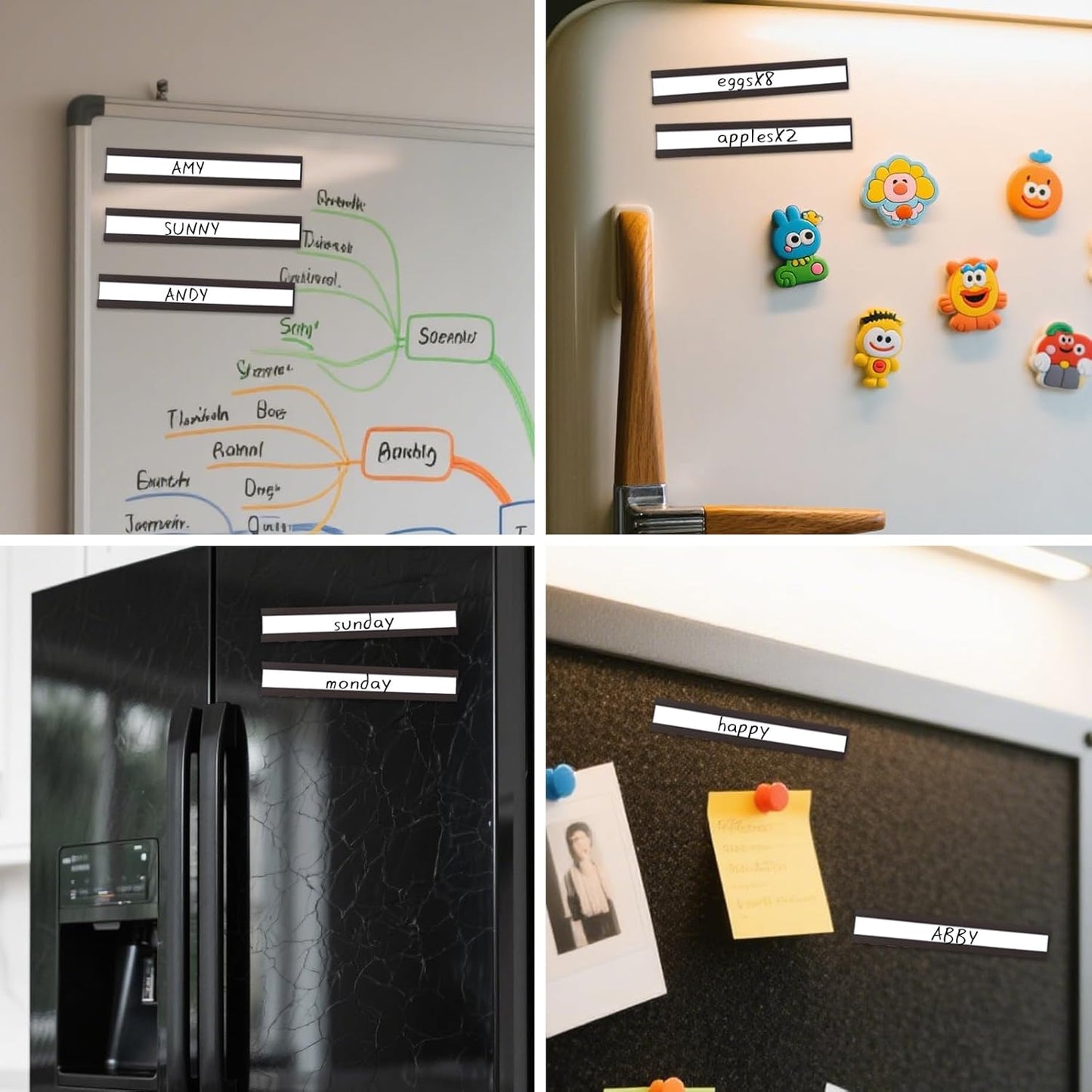 50 Pack Magnetic Label Holders, 'C' Channel Magnets Card Holders with Dry Erase Insert Label Card for Metal Racks and Shelves (0.5" x 3")