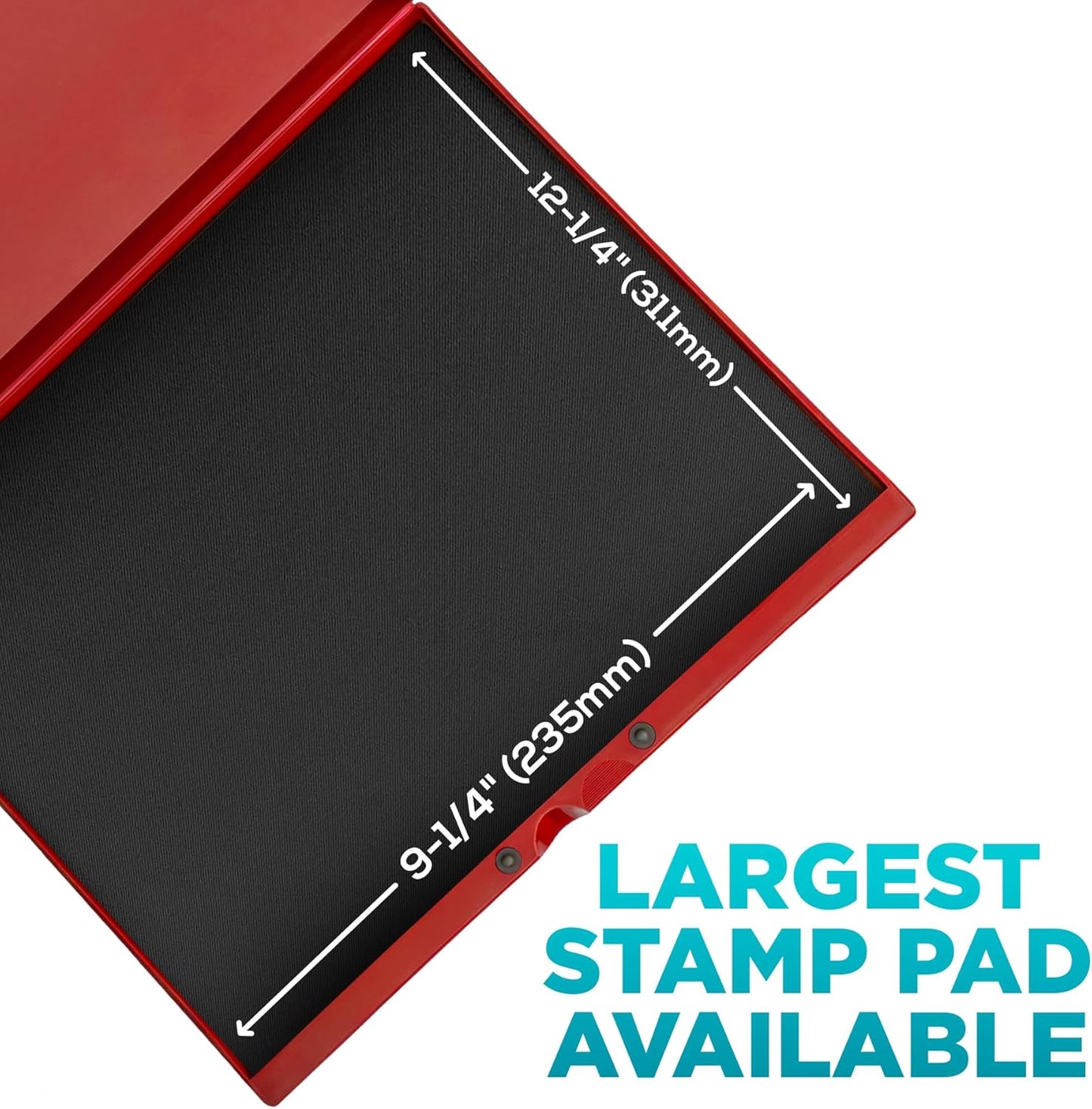 MaxMark Industrial Stamp Pad - Extra Large 9.25" x 12.25" Stamp Pad - Crimson Red Ink