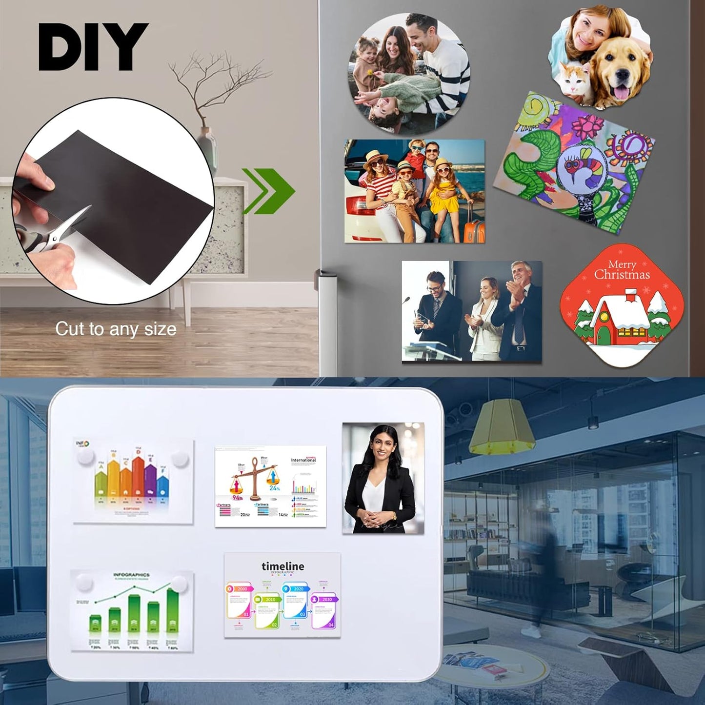 Magnet Sheets for Pictures 5x7 (Bulk Pack of 40),Magnetic Adhesive Sheets,Photo Magnets for Home/Classroom,DIY Magnets for Teachers