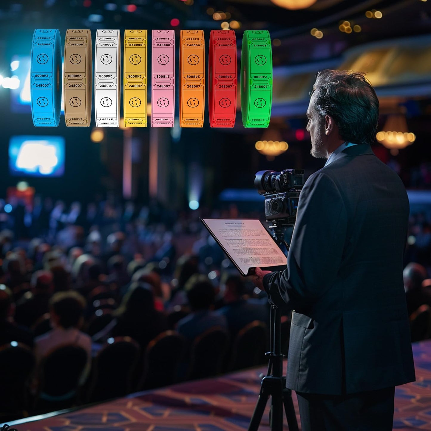 Methdic 1000 Smile Raffle Tickets Pink, Single Roll, Ticket for Events, Entry, Class Reward, Fundraiser & Prizes