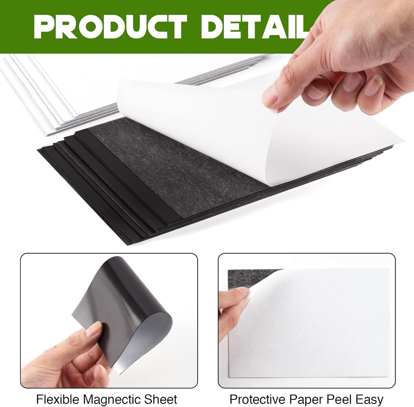 Adhesive Magnet Sheets for 5x7 Pictures(Pack of 60),Magnetic Adhesive Sheets,Photo Magnets for Home/Classroom/Fridge