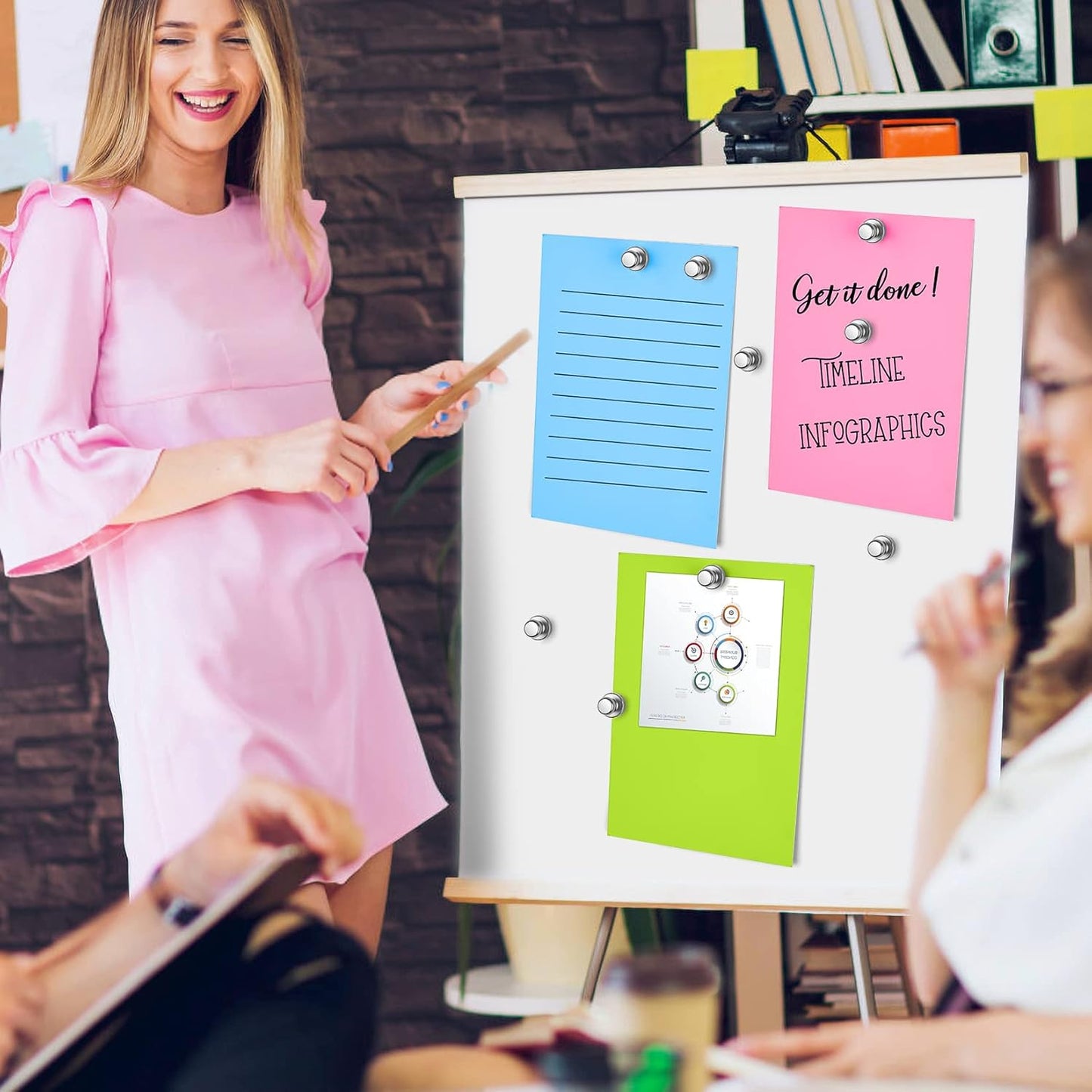 Strong Fridge Magnets, Push Pin Magnets, Strong Refrigerator Magnet Strong, Magnetic Push Pins, Dry Erase Board Whiteboard Magnet for Fridge, Map Decor, Locker, Kitchen, Office, School