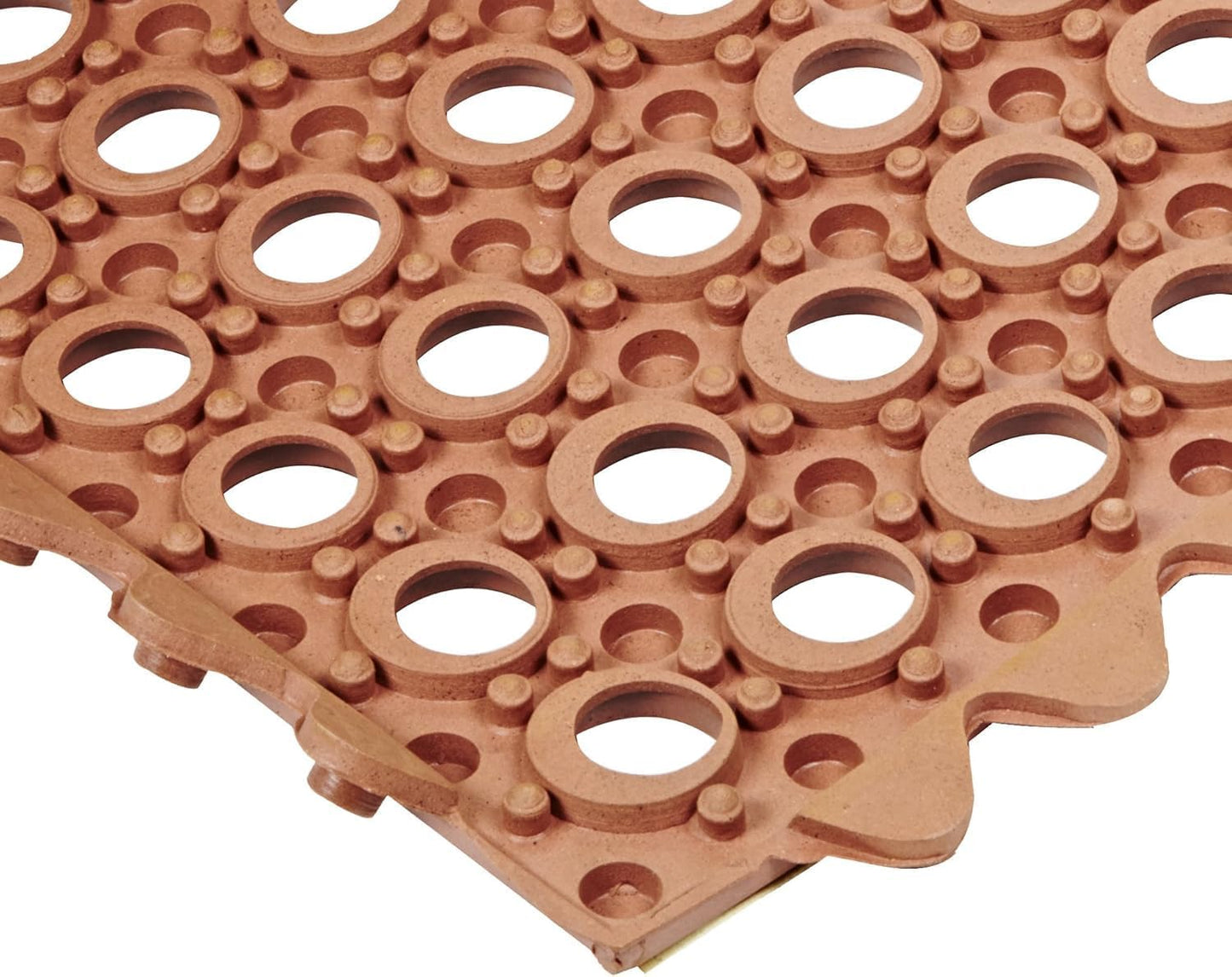 NoTrax 3' x 3' Light-Duty Rubber Drainage Mat, Customizable Modular Interlocking Design with Ergonomic Support, Anti-Fatigue, Non-Slip Surface, Red, 501S0033RD