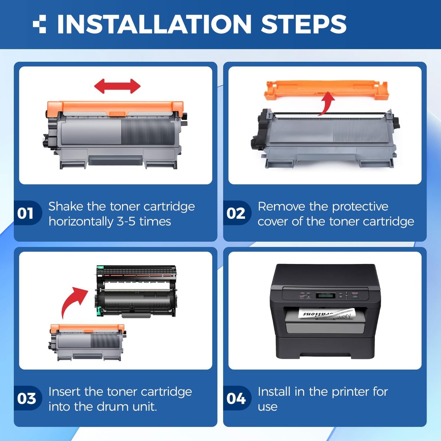 TN450 Black Toner Cartridge 2-Pack Replacement Compatible for Brother TN-450 450 Toner HL-2270DW HL-2280DW HL-2230 MFC-7360N MFC-7860DW DCP-7065DN Intellifax 2840 2940 MFC-7240 HL-2240D Printer Ink
