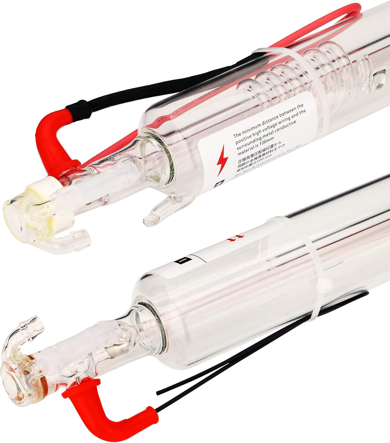 LD-Teemm CO2 Laser Tube, 50W CO2 Laser Tube with Coating 50 watt Length 800mm Dia. 50mm, Wire Pre-connected for CO2 Laser Cutter Laser Engraving Cutting Machine