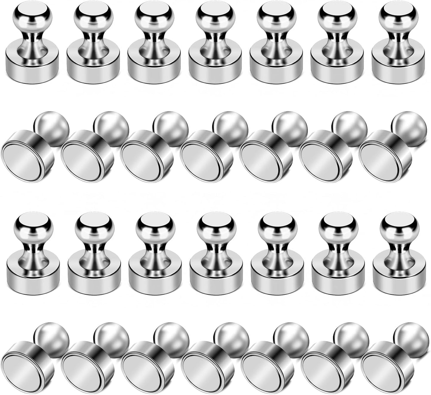LOVIMAG Refrigerator Magnets, 28Pcs Strong Fridge Magnets for Refrigerator, Small Neodymium Magnets for Whiteboard, Metal Push Pin Magnets for Kitchen, Office, School, Locker, Map Decorative