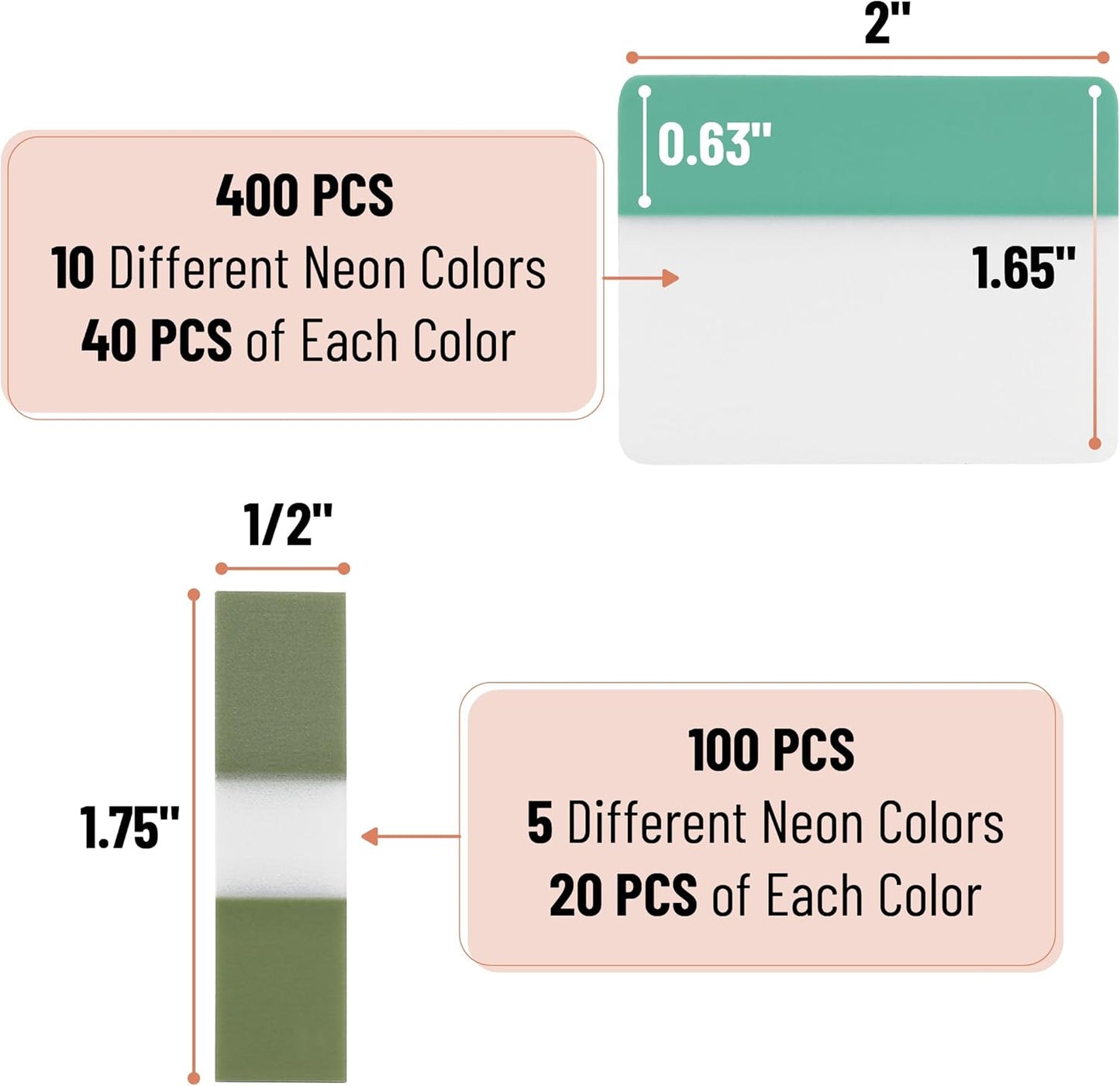 Mr. Pen- Sticky Index Tabs, 500 Pcs, 21 Sets, Colorful Sticky Tabs for Notebooks, Page Markers, Page Tabs for Binders, Page Tabs Sticky Tabs for Books, Notebook Tabs, Book Sticky Tabs for Notebooks