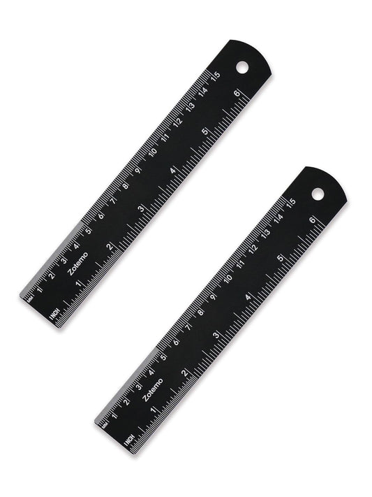 50 Pack Metal Rulers for School Kids, 6 Inch Aluminum Ruler Bulk with Centimeters, Millimeter and Inches, Laser Engraved Metric Scales- 150 mm Straight Edge for Class