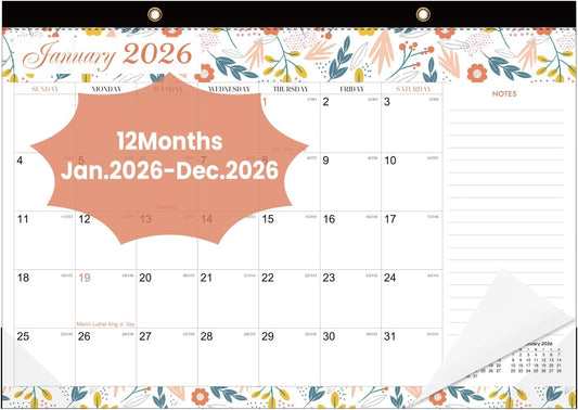 COMIX 12 Month Desk Calendar 2026 (Jan 2026–Dec 2026) – 17" x 12" Wall Calendar with to-Do List & Notes,2026 Calendar Monthly Planner for Home, School, or Office Organization