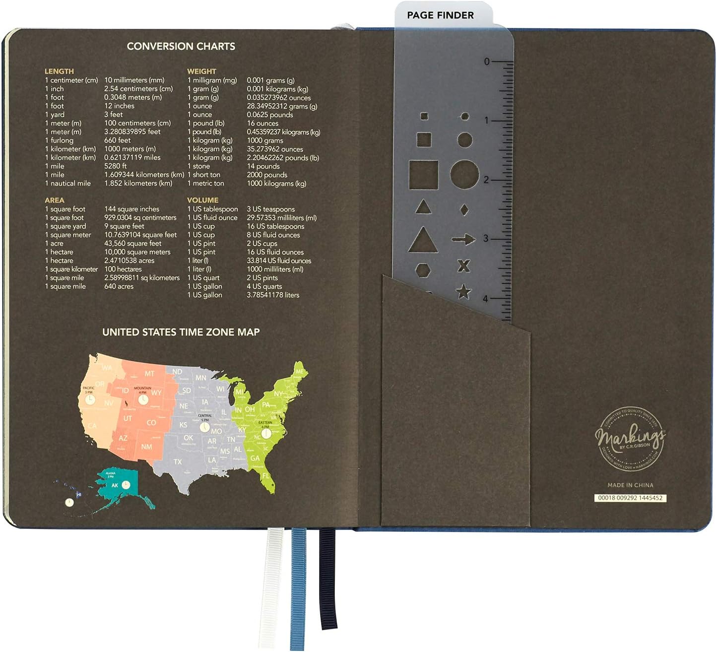 C.R. Gibson Blue Leatherette Freestyle Organizer and Planner Dot Grid Notebook, 6'' W x 8.5'' L, 240 Pages