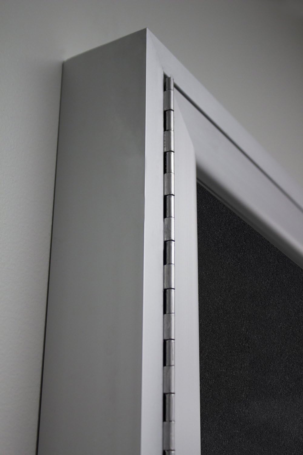 Ghent 36"x30" 1-Door indoor Enclosed Recycled Rubber Bulletin Board, Shatter Resistant, with Lock, Satin Aluminum Frame,Black (PA13630TR-BK) ,Made in the USA