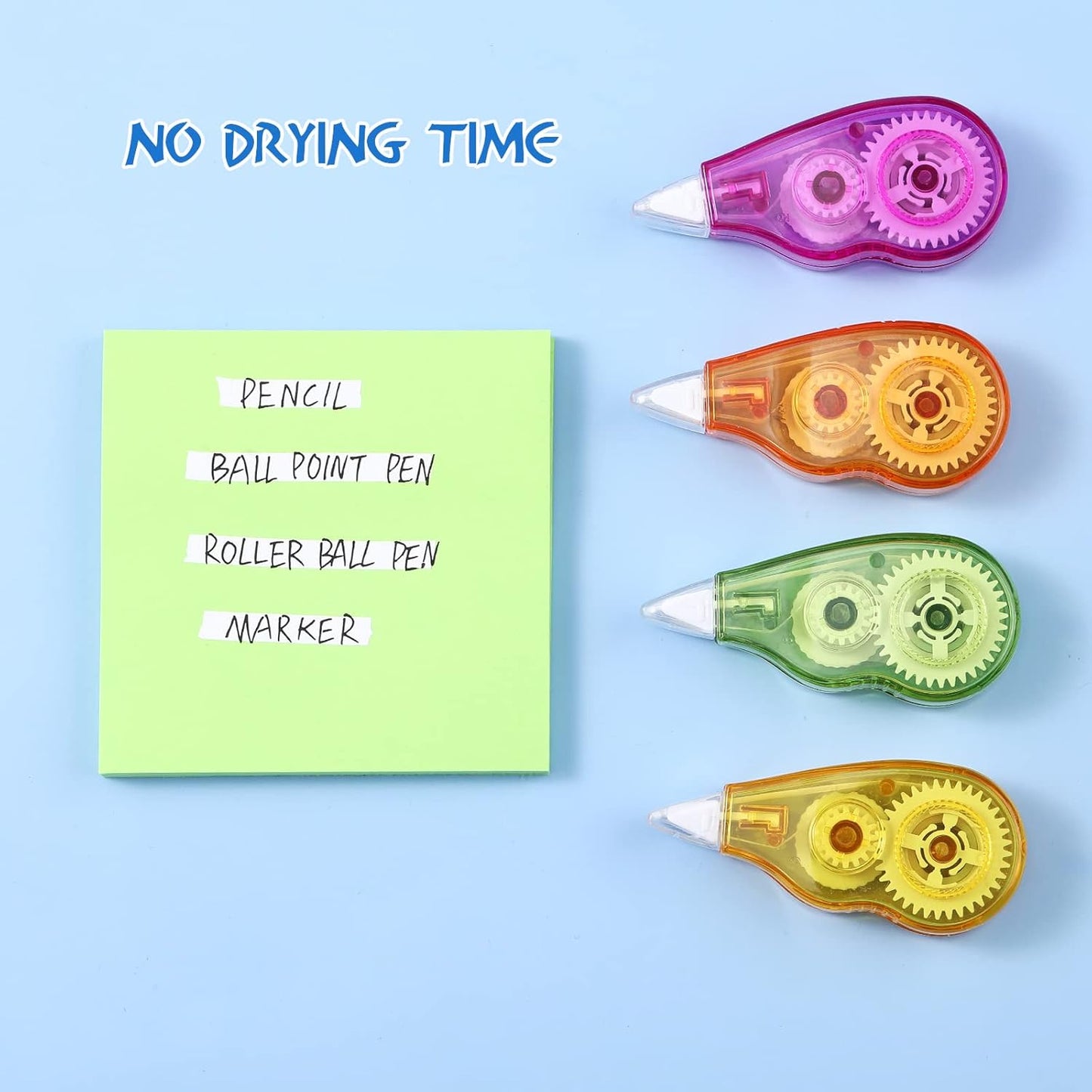 Chivao 100 Pack Mini Correction Tape Bulk Ink Corrector Eraser Tape Set Cute Aesthetic Colorful Instant Correction Applicator for Office School Student Stationery Supplies, 0.2 x 158 Inch(Rainbow)