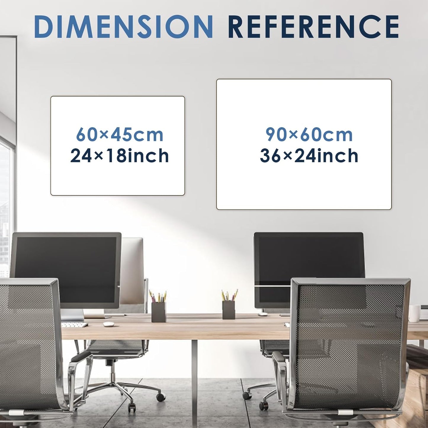 MAKELLO Dry Erase Calendar for Wall 24x18 in, Whiteboard Calendar and Grey Felt Board Combo for Office Home School