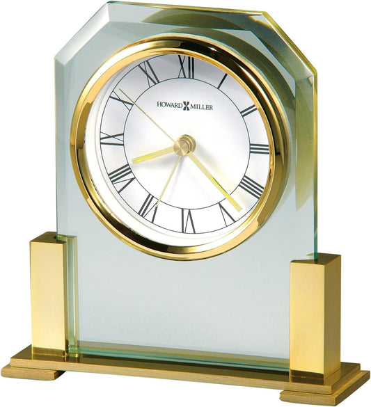 Howard Miller Cascade Table Clock II 549-647 – Brass Finished with Quartz Alarm Movement
