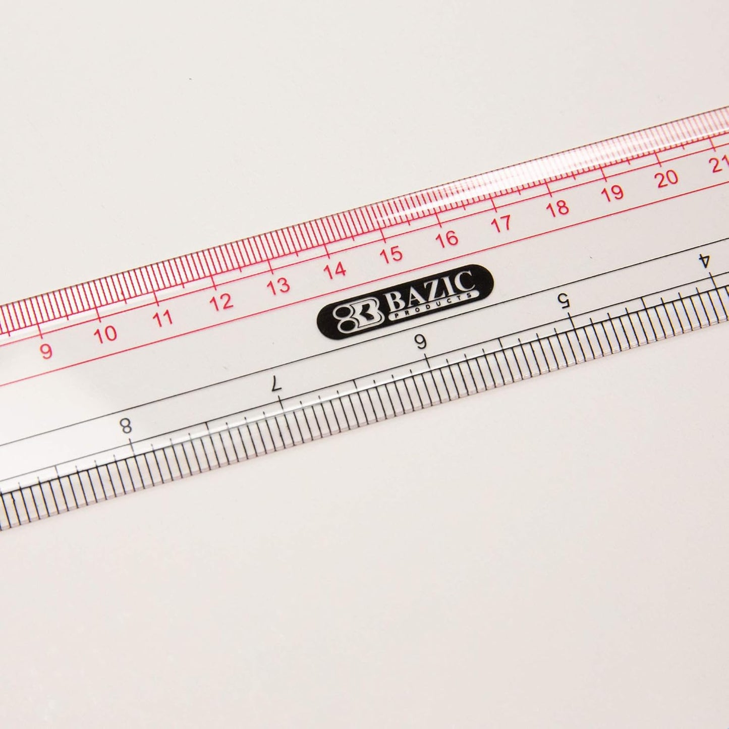 BAZIC Claro 12" (30cm) Transparent Plastic Ruler