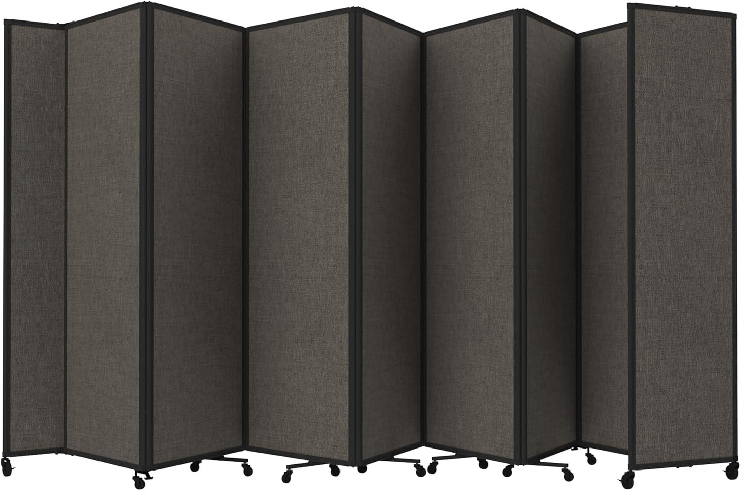 Versare Room Divider 360 Portable Wall Partition | Folding Panels | Large Freestanding Divider | Locking Wheels | Temporary Room Separator