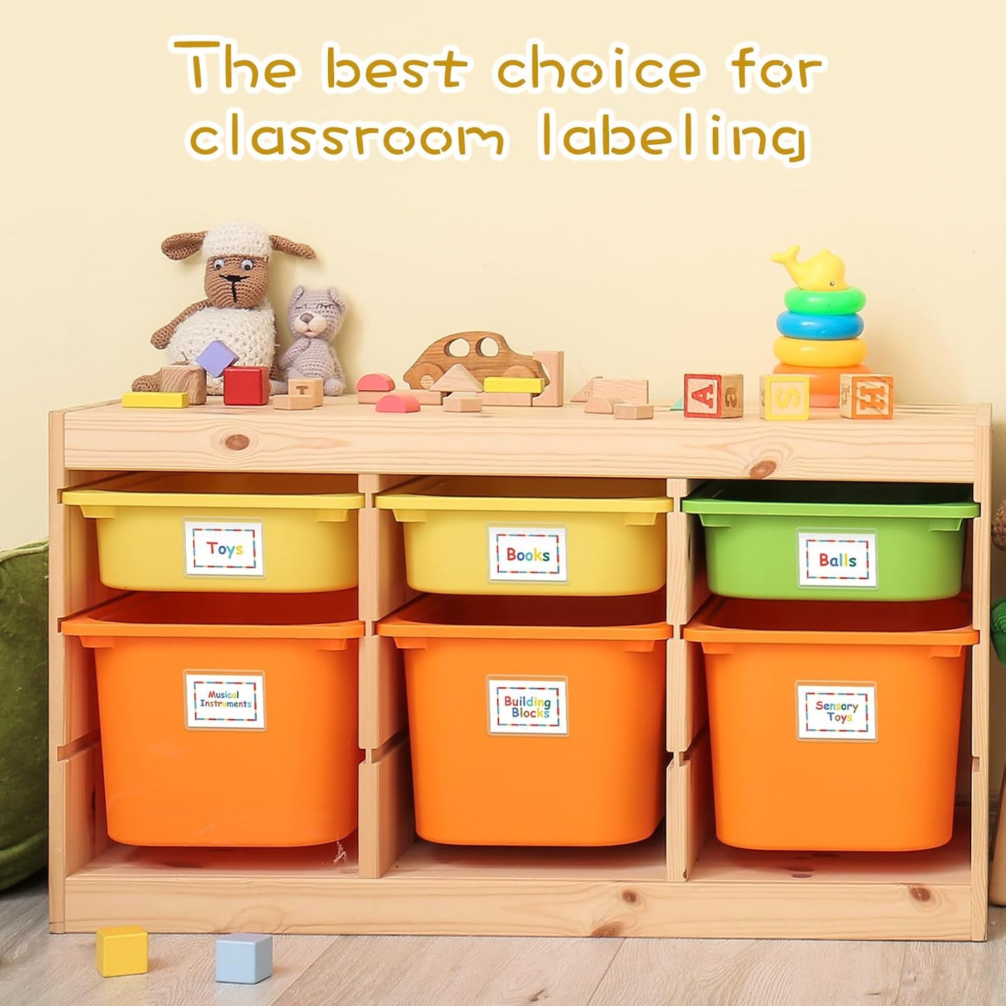 Jeyiour 100 Pcs Label Holders Adhesive Nameplate Pockets Storage Bin Labels Index Card Holder Shelf Plastic Peel Stick for Classroom Supermarket Bookshelf Library Student Box Drawer (3.6 x 5 Inch)