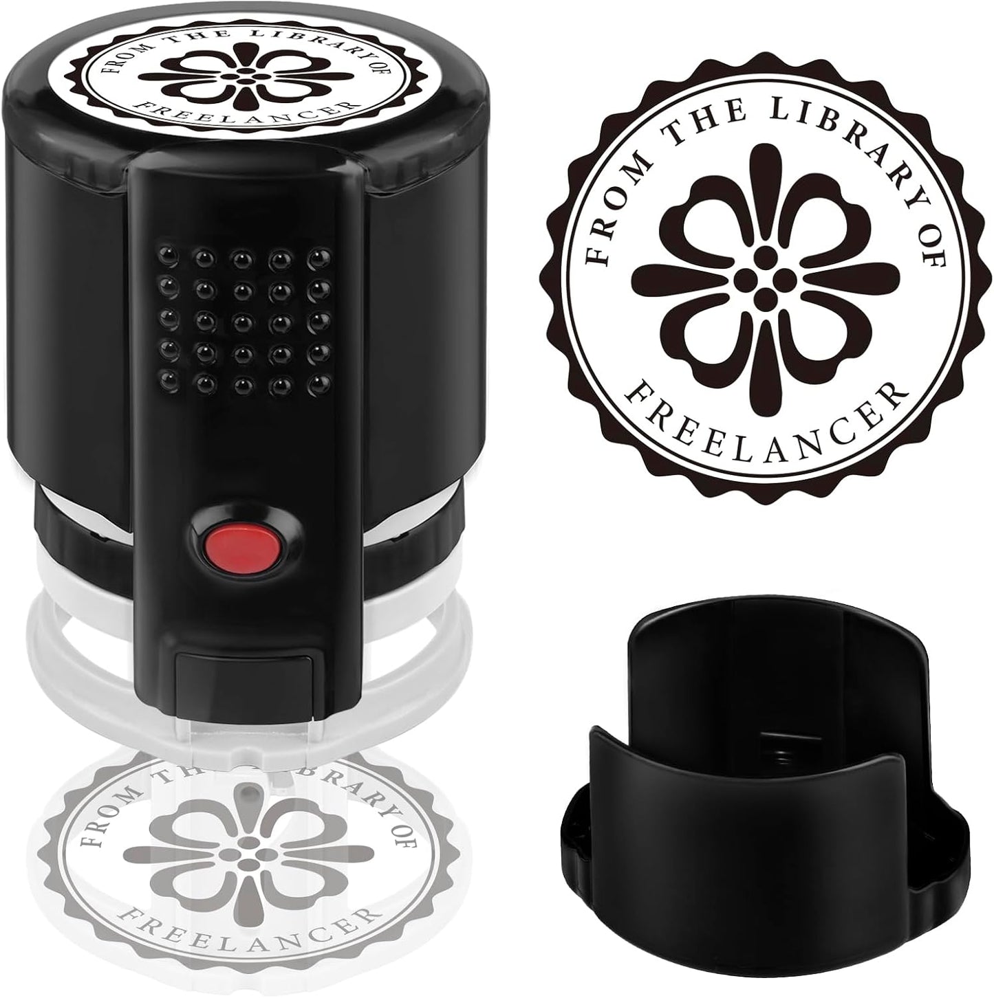 Custom Ink Stamp | Personalized Self Inking Stamp Gifts for Book Lovers, Readers, Teachers | 5 Ink Colors (Design-04)