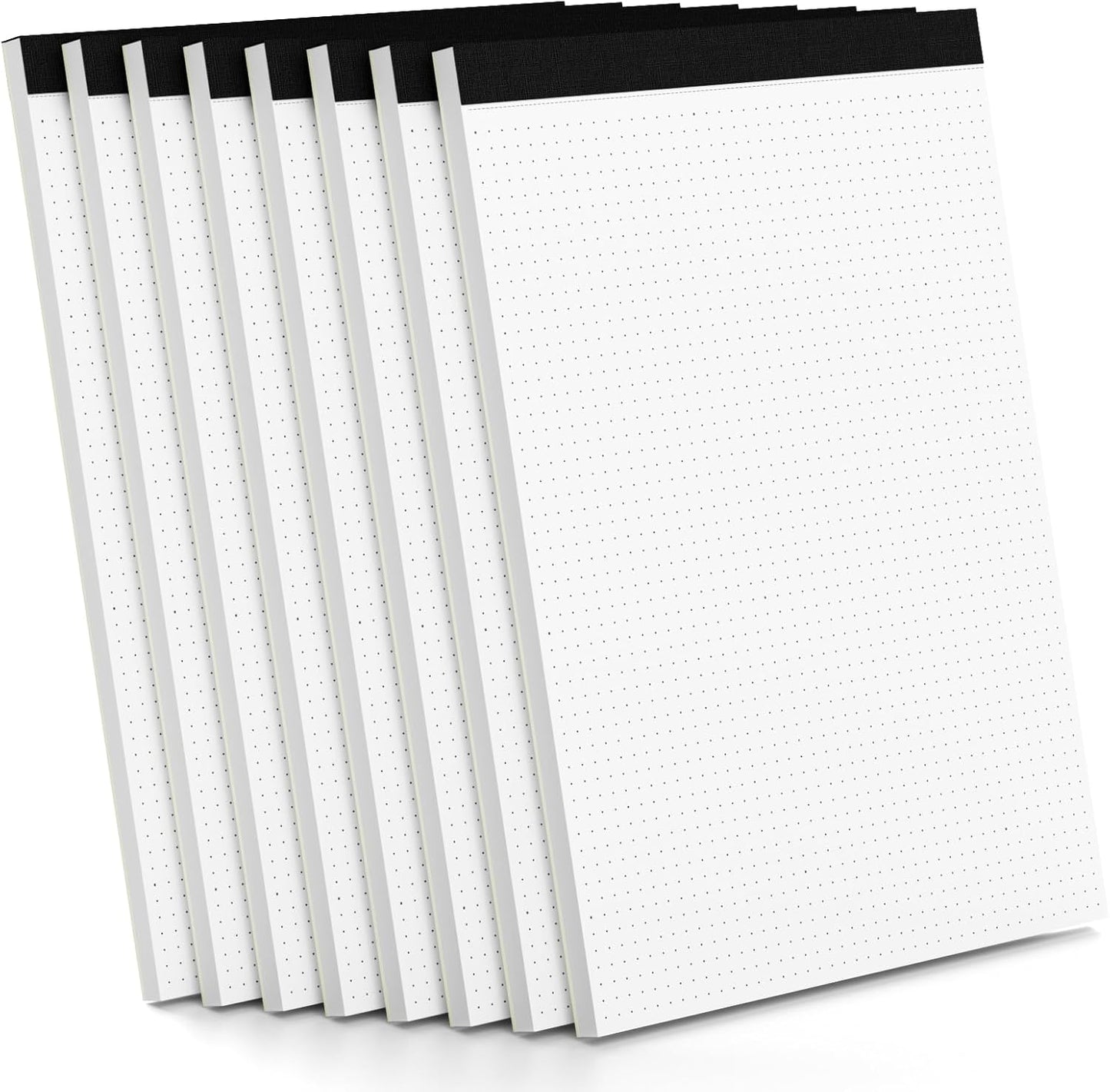 Dot Grid Journal Notepad 8.5 x 11, 8 Pack, Dotted Grid Paper Note Pads 8.5" x 11", White Dotted Journal 8-1/2 x 11, 30 Sheets, 1/5" Dot Spacing Paper Writing Pads for Sketching, Drawing, 30 Sheets/Pad
