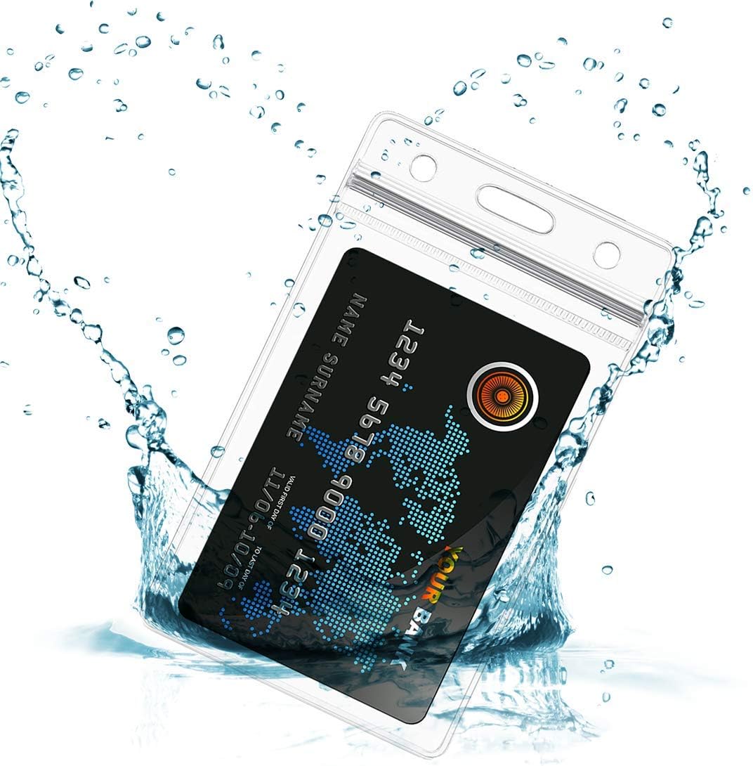 Bird Fiy Lanyards with Id Holder Badges Name Tags 50 Pack Lanyards with Bulldog Clip and 50 Pack Waterproof Clear Plastic Vertical Name Tag Badge ID Card Holders (Navy Blue)