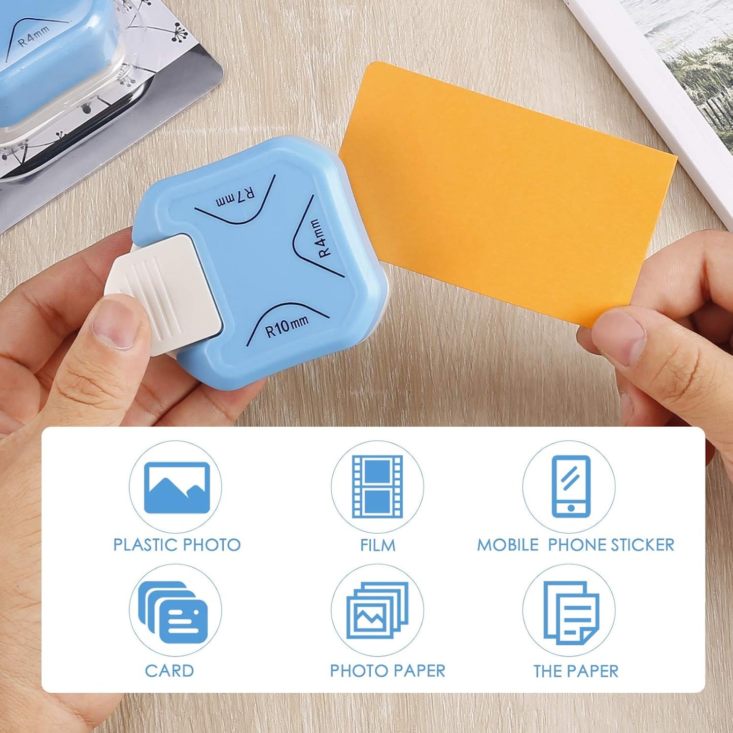 MyArTool 3 in 1 Corner Rounder Punch, 4mm, 7mm, 10mm 3 Way Corner Cutter for Paper Crafts, Laminate, DIY Projects, Photo Corner, Card Making and Scrapbooking