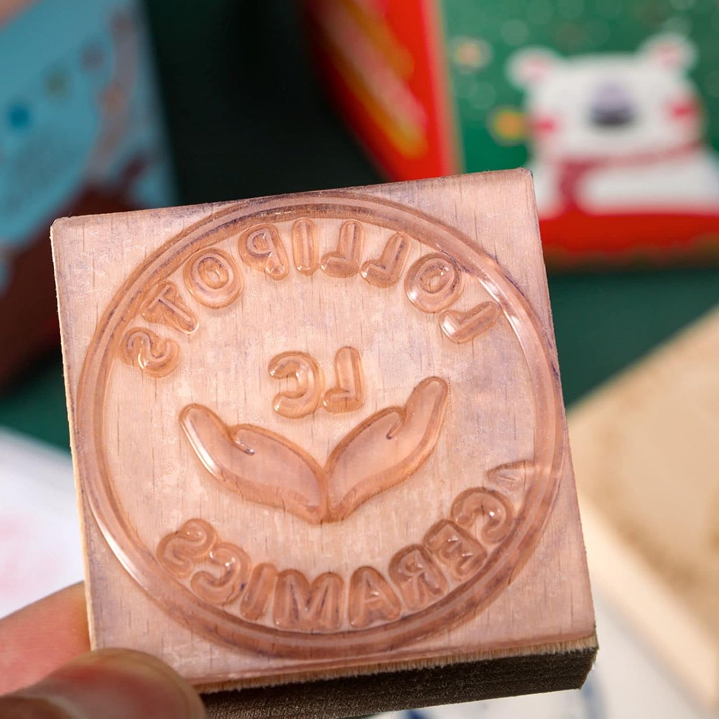 Custom Logo Text Stamp - Personalized Stamp Clearly Impressions on Various Surfaces Custom Stamp for Business Logo Branding or Crafting Needs