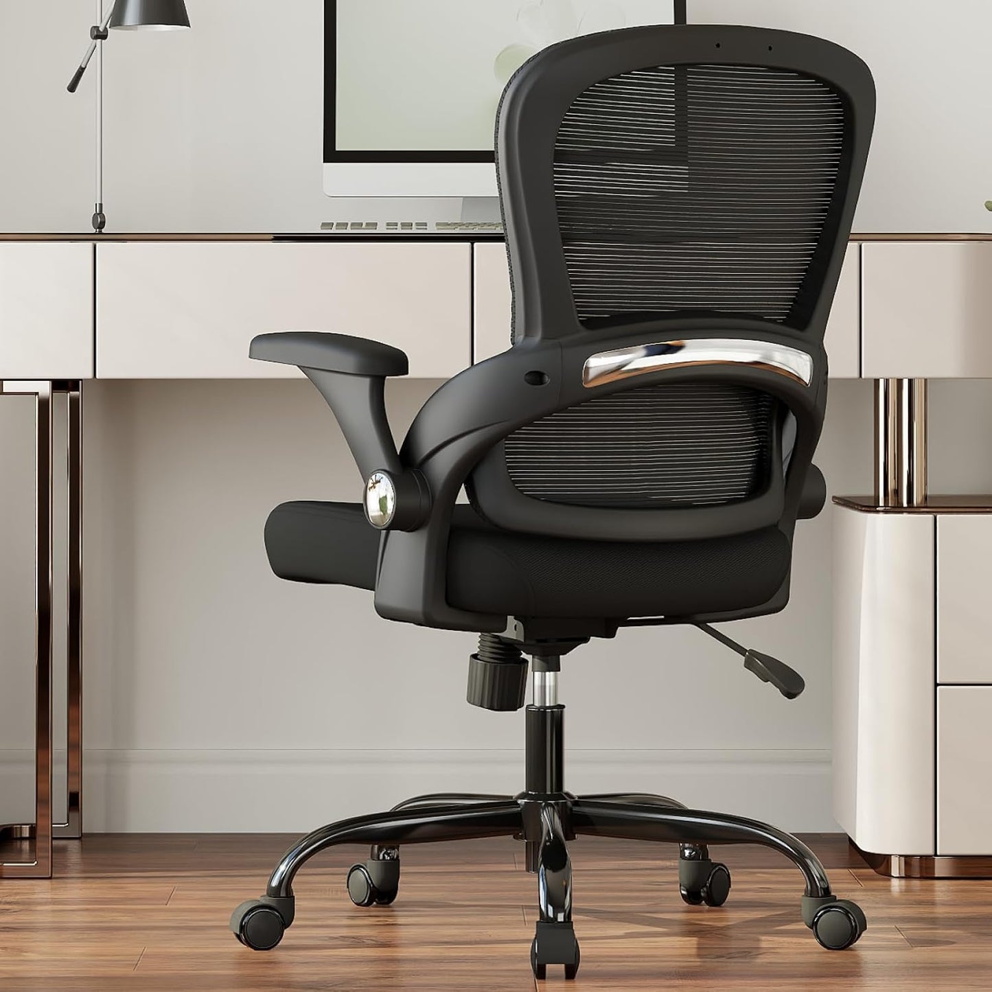 TRALT Office Chair - Ergonomic Office Chair with Back Support, Home Office Desk Chairs, 330lbs Wide Seat Big and Tall Office Chairs, Comfy Desk Chair for Work, Study, Office, Gaming (Black)