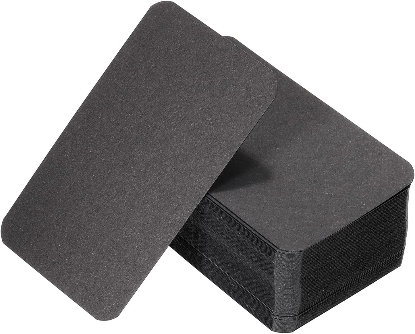 PATIKIL 3.5" x 2" Blank Paper Business Cards, 100 Pack Small Index Flash Cards Words Message Note Card Mini Paper Tags for DIY Gift Craft Scrapbooking, Black