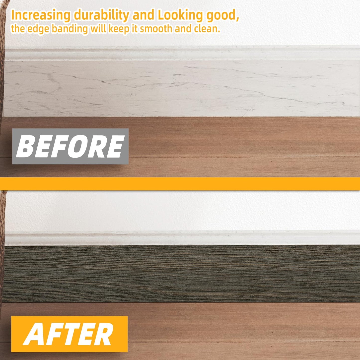 GSCIT Club Wood Grain Repair Tape, 2.4 inch X 15ft Self Adhesive Black Walnut Grain Repair Patch for Tables, Chairs, Baseboards, Doors, Windows, Floors, Handicraft DIY.