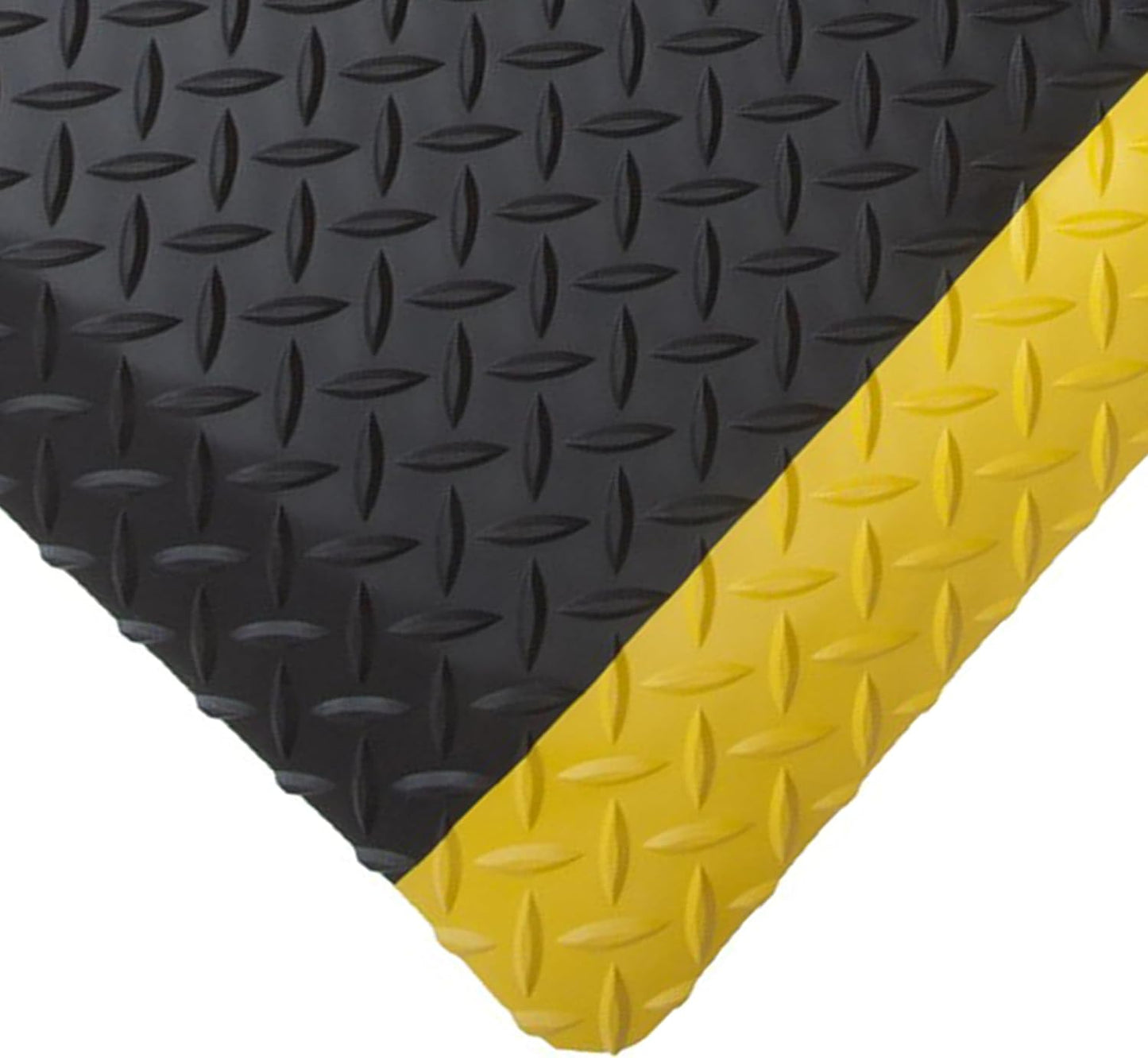 Rhino Mats, American Classic Diamond Anti-Fatigue Mats, Industrial Ergonomic Comfort Standing Mat for Work, Home, Garage, Office, Kitchen or Anywhere (Black/Yellow 1" Thick, 4 FT. x 23 FT.)