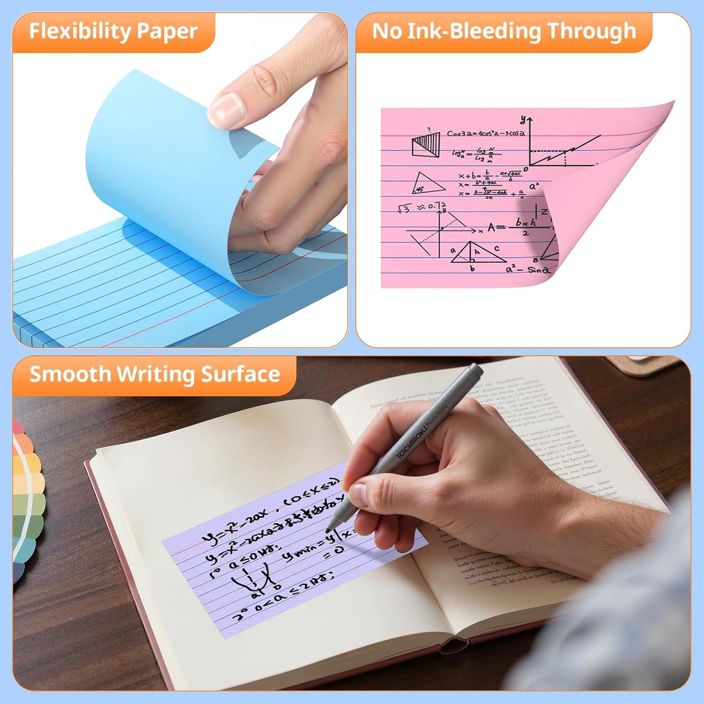 Index Cards 3 X 5, 300 Count, Colored Flash Cards For Studying, Lined Flashcards Notecards, Study Card, Ruled Front And Blank Back, Heavy Note Cards For Office, Home And School